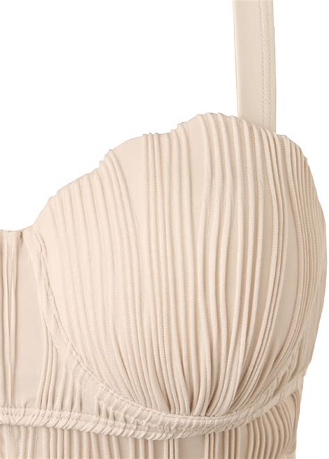 Tie High Waisted Beige Bikini Set Modlily USD