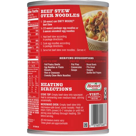 6 Pack Dinty Moore Beef Stew Steel Can 38 Oz