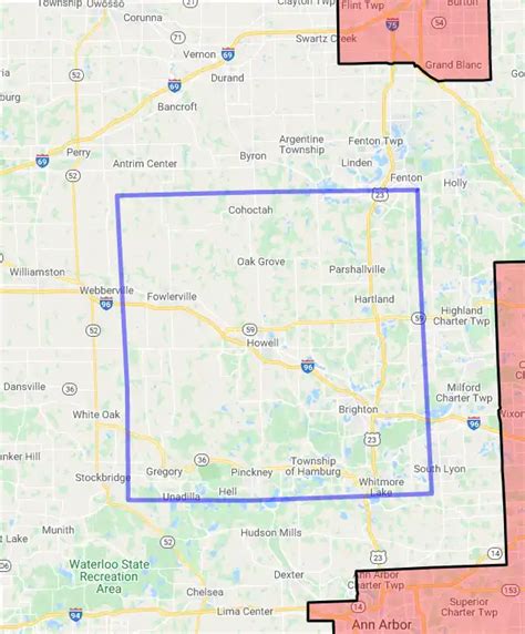 Map Of Livingston County Michigan Xenia Karoline