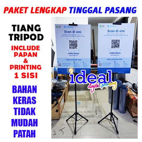 Jual TRIPOD BANNER Tiang Promosi 2 Sisi Standing Banner Stand