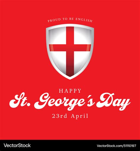 England flag saint george day shield ribon sign Vector Image