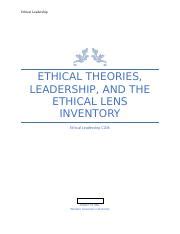 Task 1 C206 Docx Ethical Leadership ETHICAL THEORIES LEADERSHIP AND