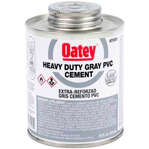 Oatey 31093 Pvc Heavy Duty Gray Cement 4 Oz Pkg Qty 24