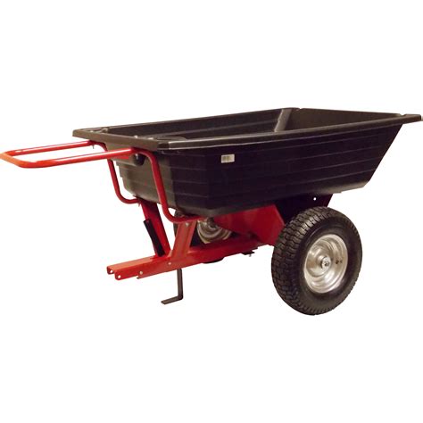 Milwaukee Push Pull Poly Utility Trailer Dump Cart 10 Cu Ft 800 Lb Capacity 65in L X 34 5in