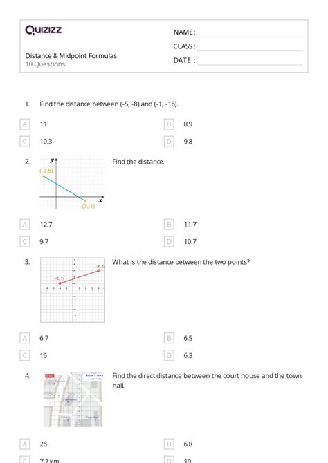 Midpoint Formula Worksheets On Quizizz Free Printable