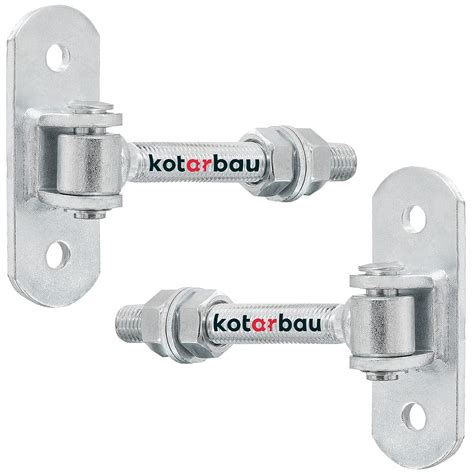 KOTARBAU Pack Of 2 Gate Hinges Galvanised Thread M16 Mm Adjustable