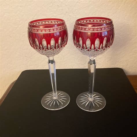 Waterford Crystal Dining Waterford Crystal Clarendon Ruby Red Hock Wine Glasses Poshmark