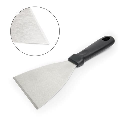 Stainless steel kitchen spatula with plastic handle