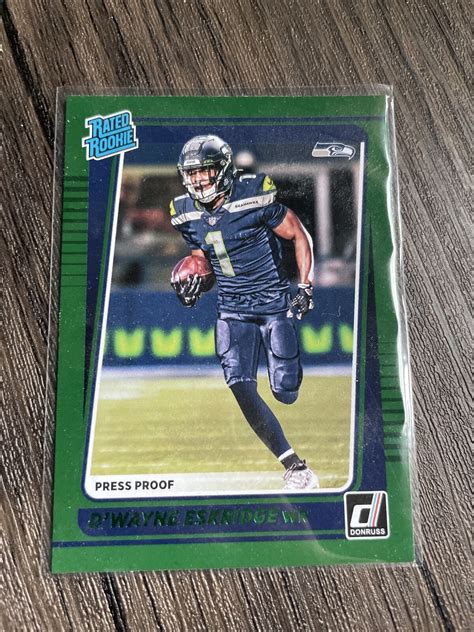 DWAYNE ESKRIDGE 2021 DONRUSS RATED ROOKIE GREEN PRESS PROOF No