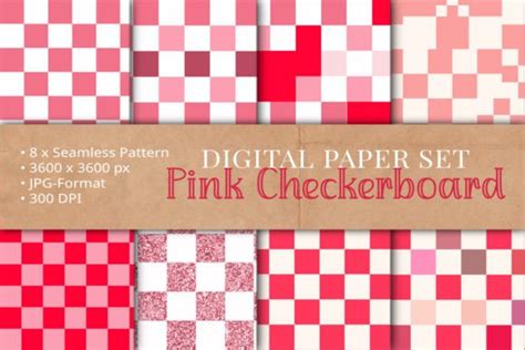 Pink Checkerboard Seamless Pattern Graphic By Papierquarell Creative