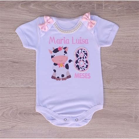 Body Bebe Vaquinha Fazendinha Mesversario Personalizado Shopee Brasil