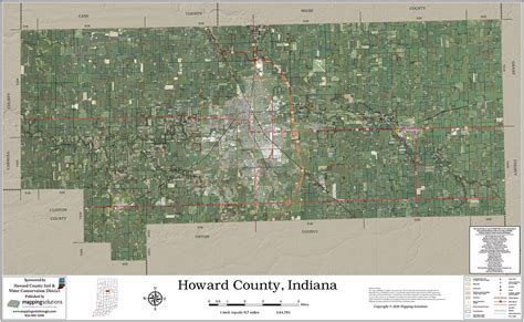 Howard County Indiana 2024 Aerial Wall Map | Mapping Solutions