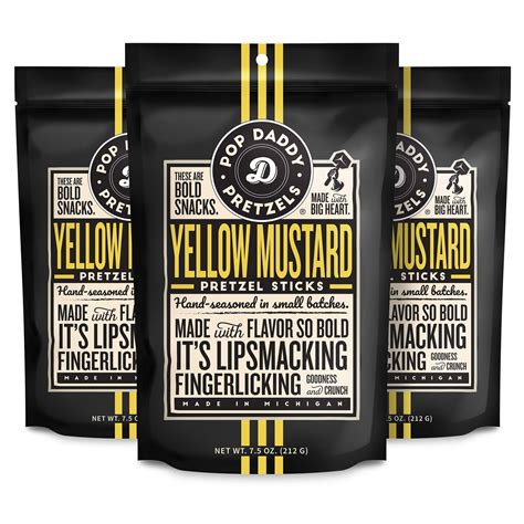 Pop Daddy Yellow Mustard Healthy Bold Gourmet Flavored Oz Pretzel