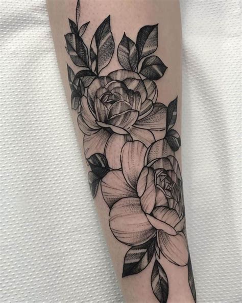 Download 19 Peony Sleeve Tattoo Black And Grey