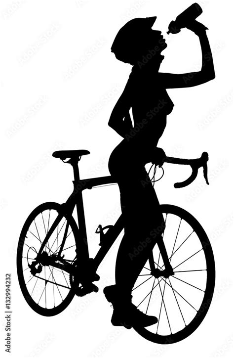 Silhouette Of A Naked Woman With A Bicycle Stock Photo Adobe Stock