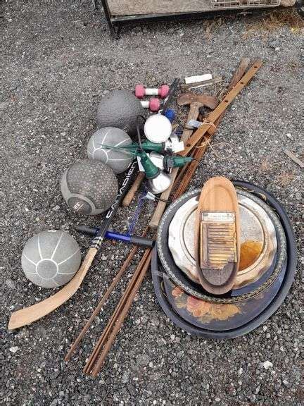 Assorted Weights, Lights, Metal Trays, Axe, Hockey Stick - Baer ...