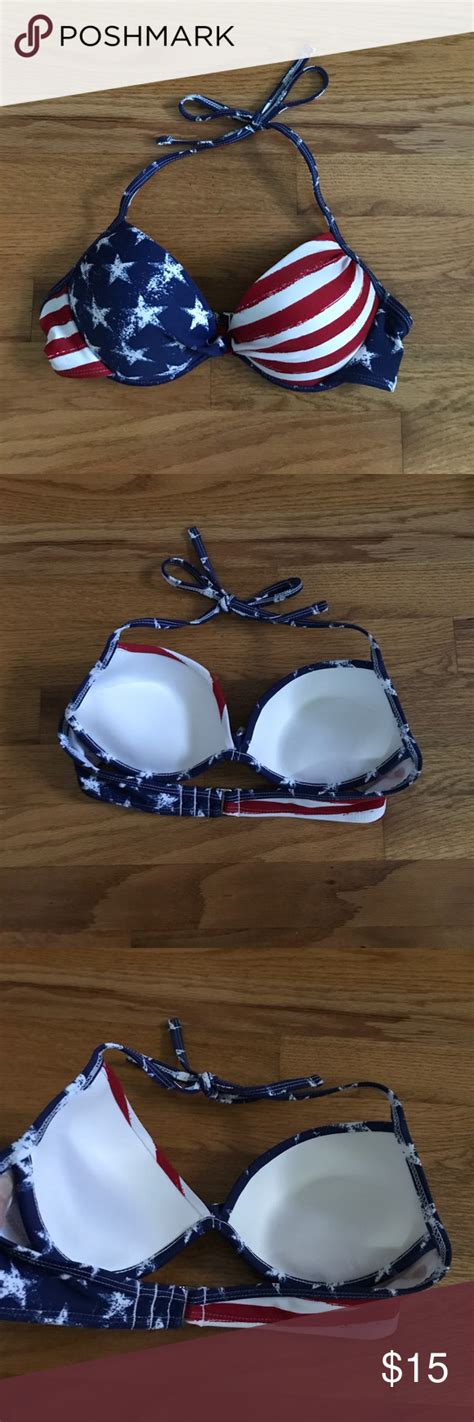 American Flag Halter Push Up Bikini Top Push Up Bikini Tops Push Up