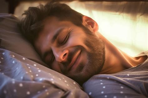 Premium Photo A Man Part Of A Loving Gay Couple Peacefully Sleeps In Bed With His Eyes Closed