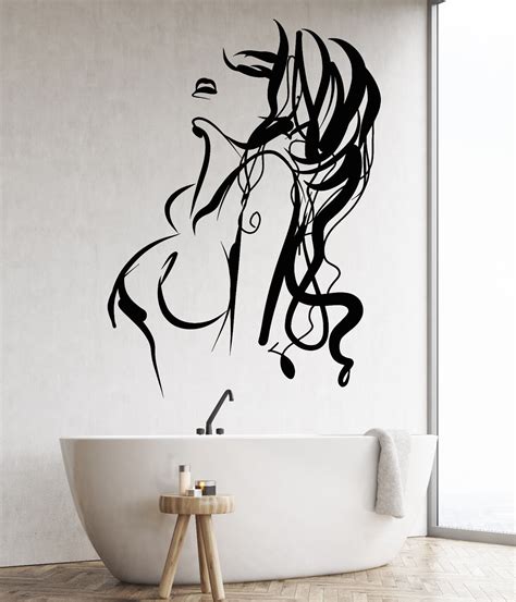 Vinyl Wall Decal Hot Sexy Girl Naked Woman Abstract Nude Stickers