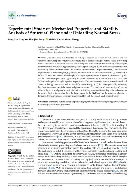 PDF Experimental Study On Mechanical Properties And Stability