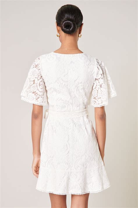 Le Lune Faux Wrap Lace Dress Sugarlips