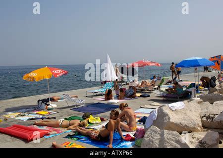 Piran, beach Stock Photo: 5357194 - Alamy