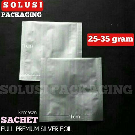 Jual Kemasan Sachet Gram Full Silver Aluminium Foil Plastik Bubuk