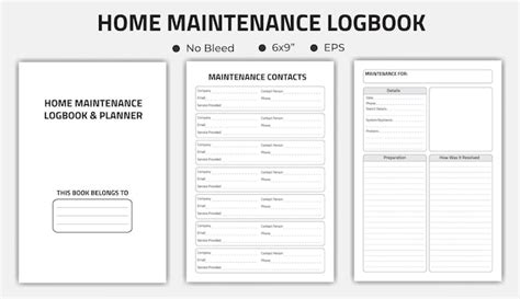 Premium Vector Home Maintenance Logbook Or Notebook Low Content Kdp