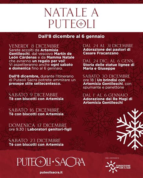 Programma Natalizio Dall8 Dicembre Al 6 Gennaio Puteoli Sacra