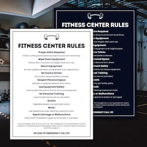 Editable Gym And Fitness Center Rules Sign Template Pdf Png Svg