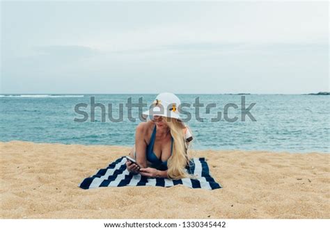 Woman Bikini Straw Hat Lying On Stock Photo Shutterstock