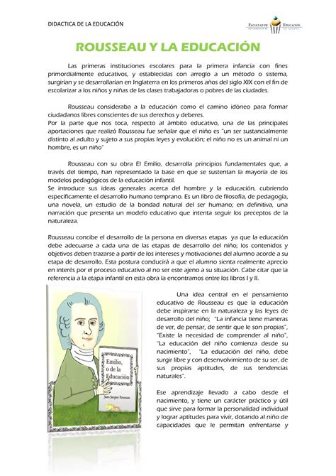 Rousseau Y La Educación Pdf