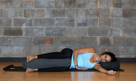 Savasana Variations for deeper relaxation - Restorative Yoga - Side Savasana with Bolster 2 ...