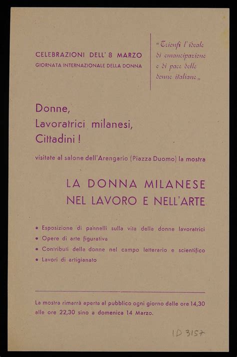 La Donna Milanese Nel Lavoro E Nellarte Archivio Digitale Udi