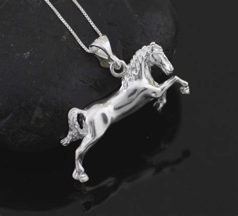 Silver Horse Sterling Silver Horse Necklace Horse Pendant | Etsy