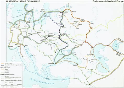 Trade routes in Medieval Europe.