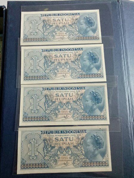 Jual Uang Kuno Rp 1 Suku Bangsa Thn 1954 UNC Seri X 4lbr Urut Di Lapak