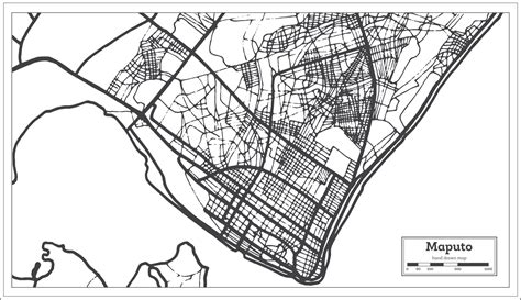 Maputo Mozambique City Map In Retro Style Outline Map Vector