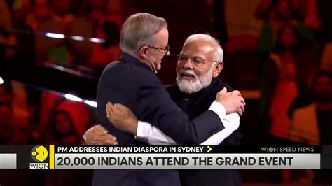 Pm Modi Addresses Indian Diaspora In Sydney 20000 Indians Attend The