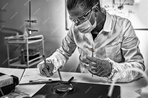 Premium Photo | Forensic science technician analyzing evidence in ...