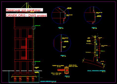 Proje Sitesi Rezervuar için paratoner Autocad Projesi