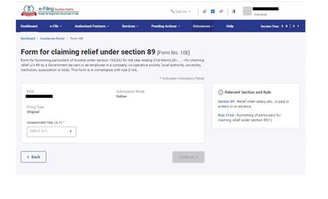 Easy Process of Filing 10E Form U/S 89(1) on New ITR Portal