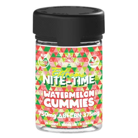 Hemp Living Extreme Nite Time Delta Cbn Gummies Ct Jar