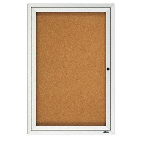 Quartet Cork 24 In Wd Enclosed Bulletin Board 4xt50 2121ggs Grainger