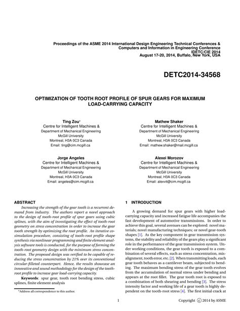 PDF Optimization Of Tooth Root Profile Of Spur Gears For Maximum Load