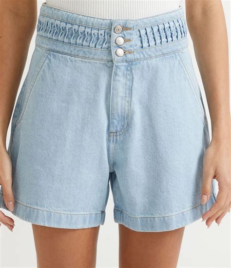 Bermuda Mom Jeans Detalhe No C S Azul Renner