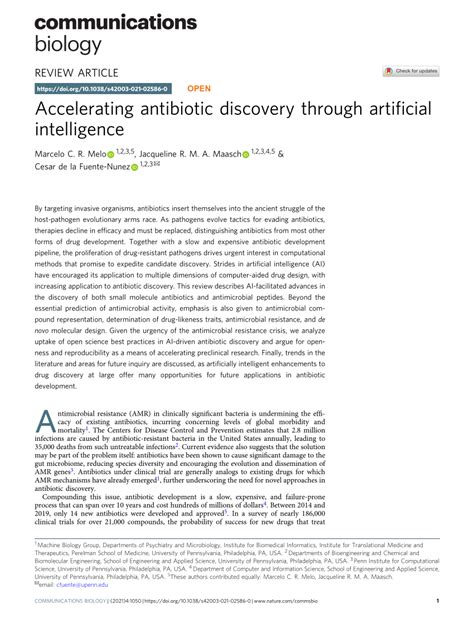 Pdf Accelerating Antibiotic Discovery Through Artificial Intelligence