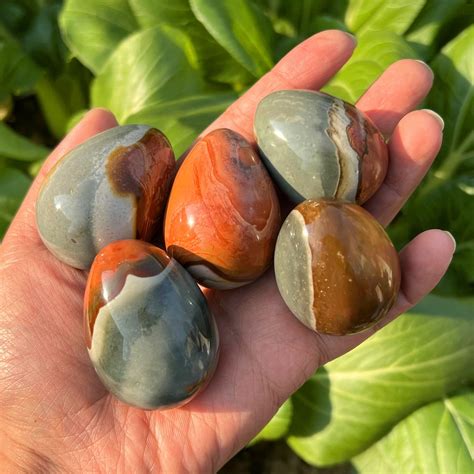 Natural Ocean Jasper Mini Eggquartz Crystal Egghome Decorationreiki