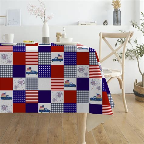 4th Of July Tablecloth Rectangle 60 X 84 Inch USA Independence Day