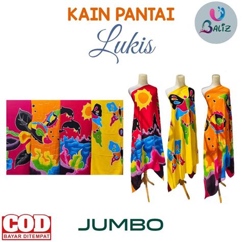 Jual Kain Bali Pantai Kain Bali Motif New Lukis Jumbo Sarung Pantai